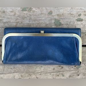 •HOBO•Rachel Wallet•Marine Blue•Premium Leather•Brass Trim•Cloth Lining